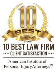 10 Best 2019-2020 | 2 years | 10 Best Law Firm | Client Satisfaction | American Institute Of Personal Injury Attorneys