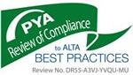 PYA Review of Compliance to ALTA Best Practices Review No : DR55-A3VJ-YVQU-MU